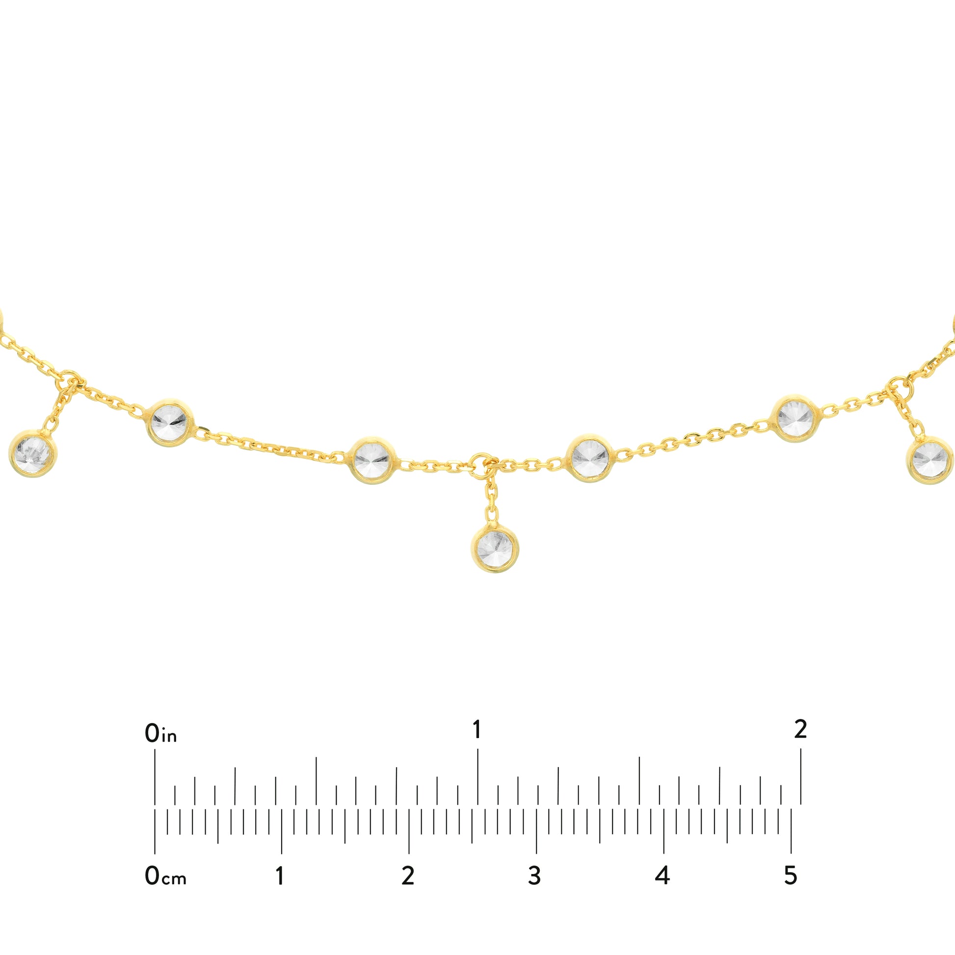 CZ Bezel Station and Drop Adjustable Choker