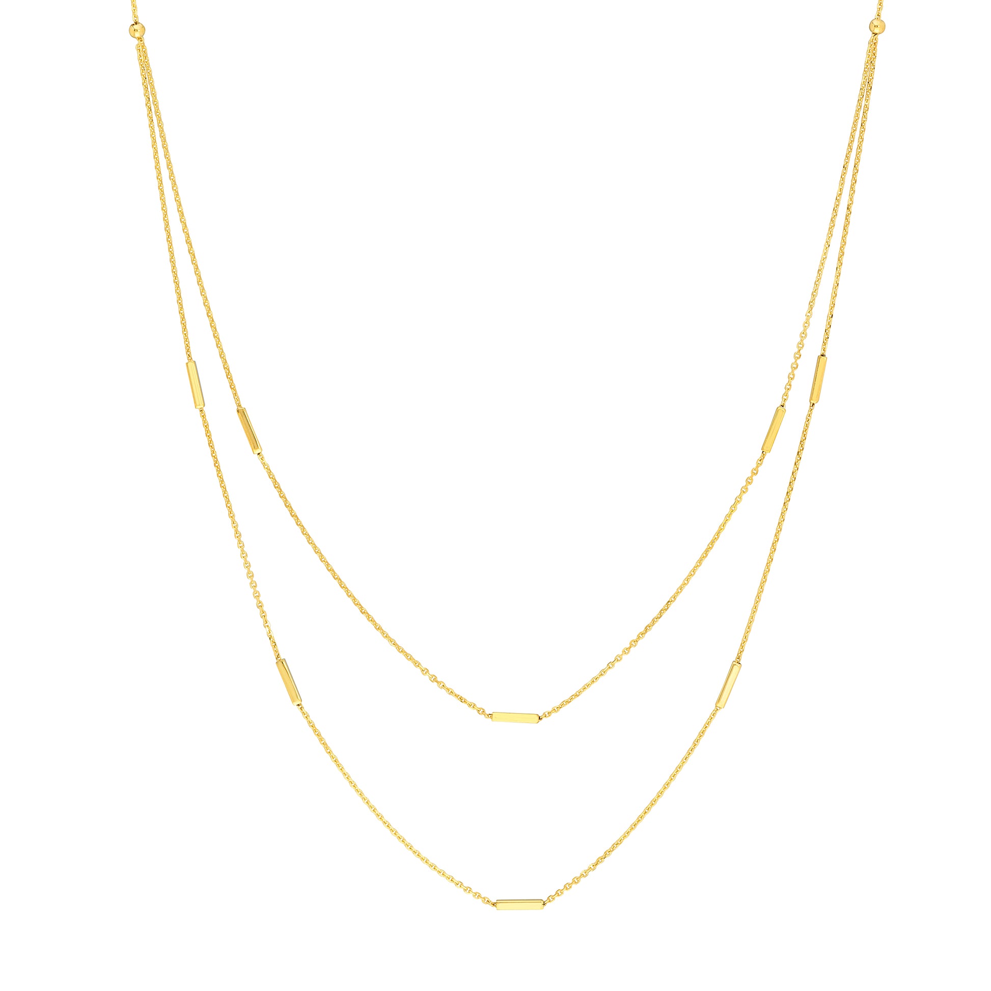 Double Stranded Bar Stations Choker Necklace
