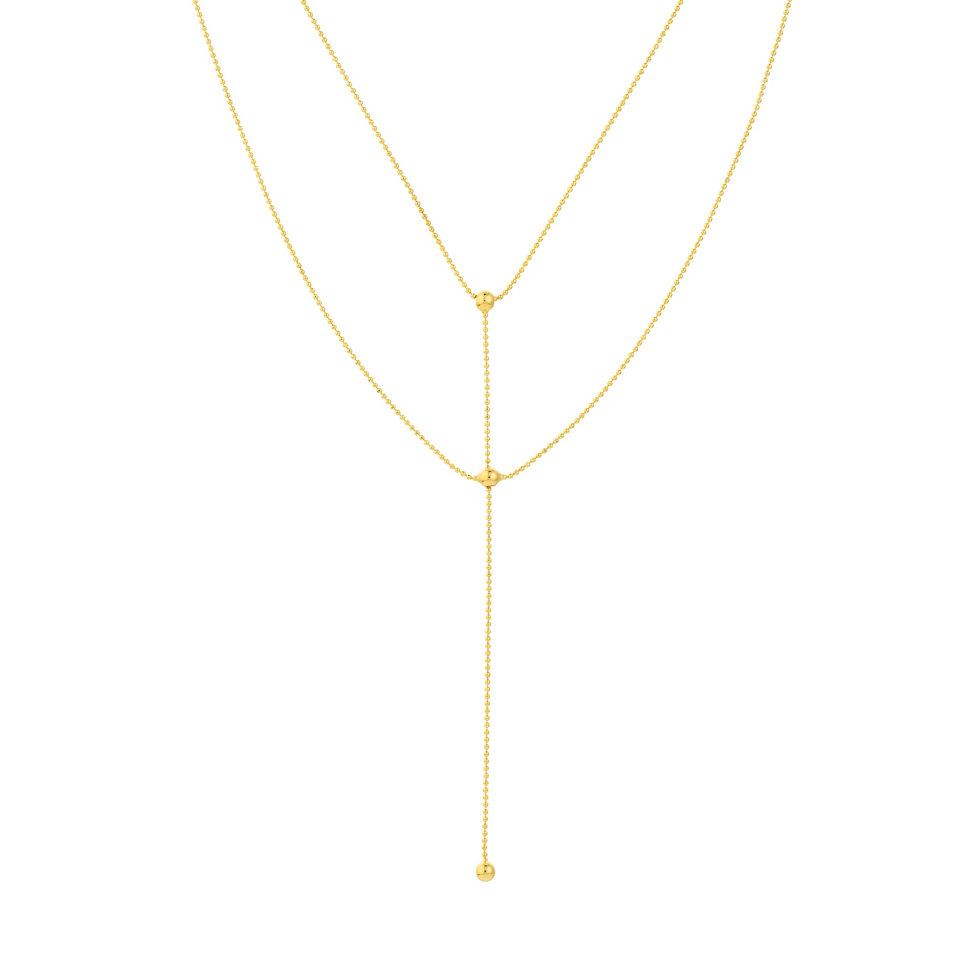 Two-Stranded Connecting Bead Dangle Necklace