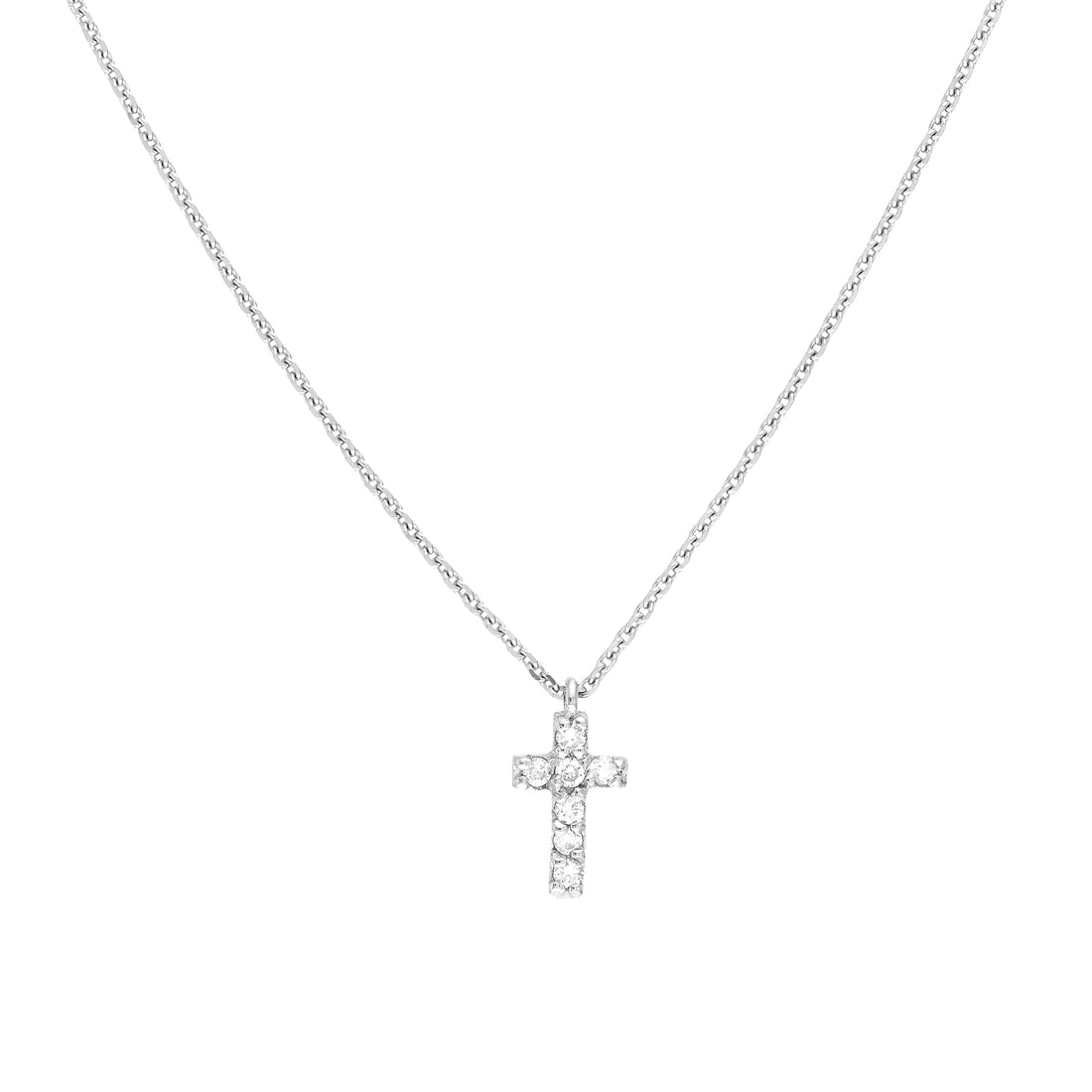 Diamond Mini Cross Adjustable Necklace