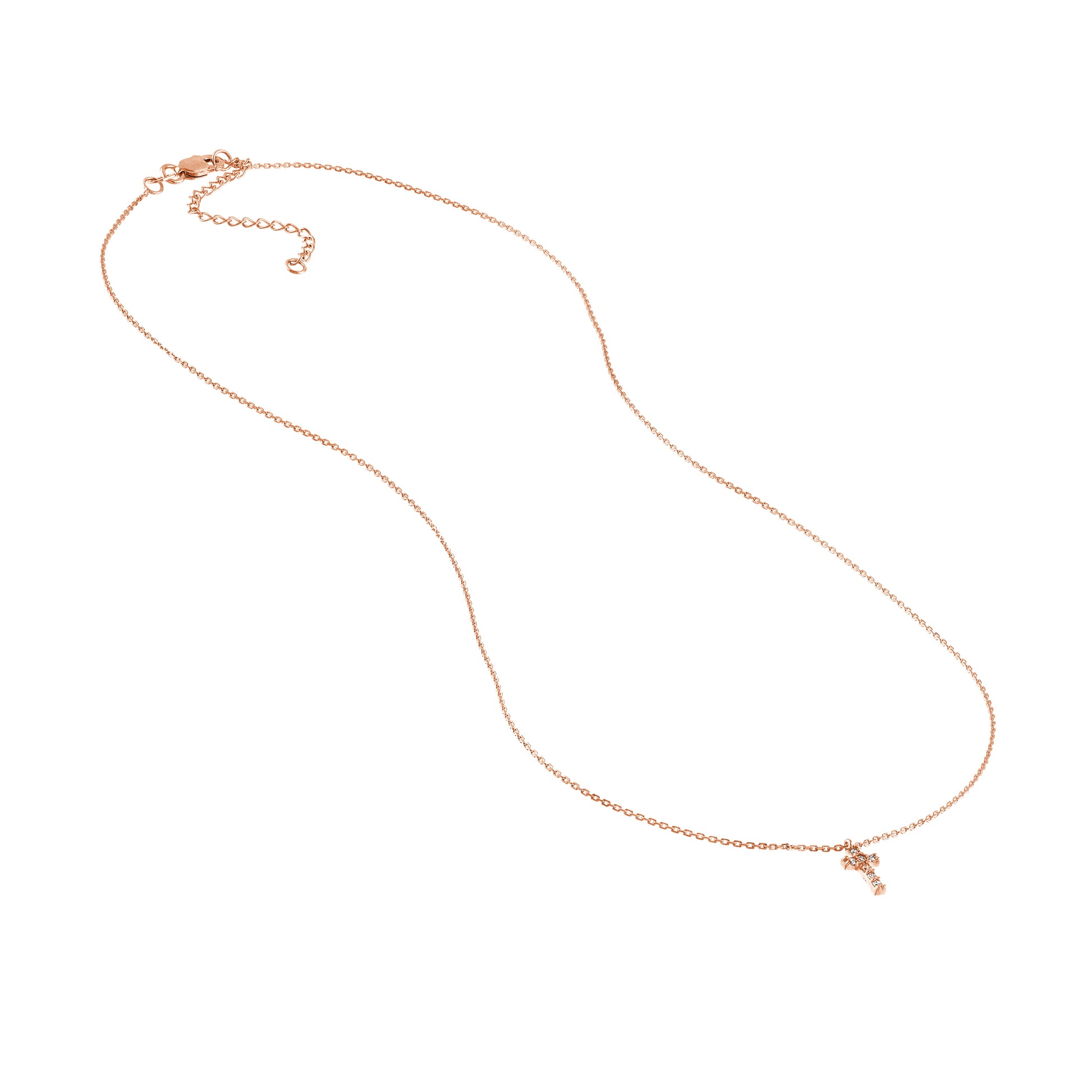 Diamond Mini Cross Adjustable Necklace
