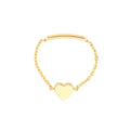 Mini Heart Ring on Chain with Sizing Bar