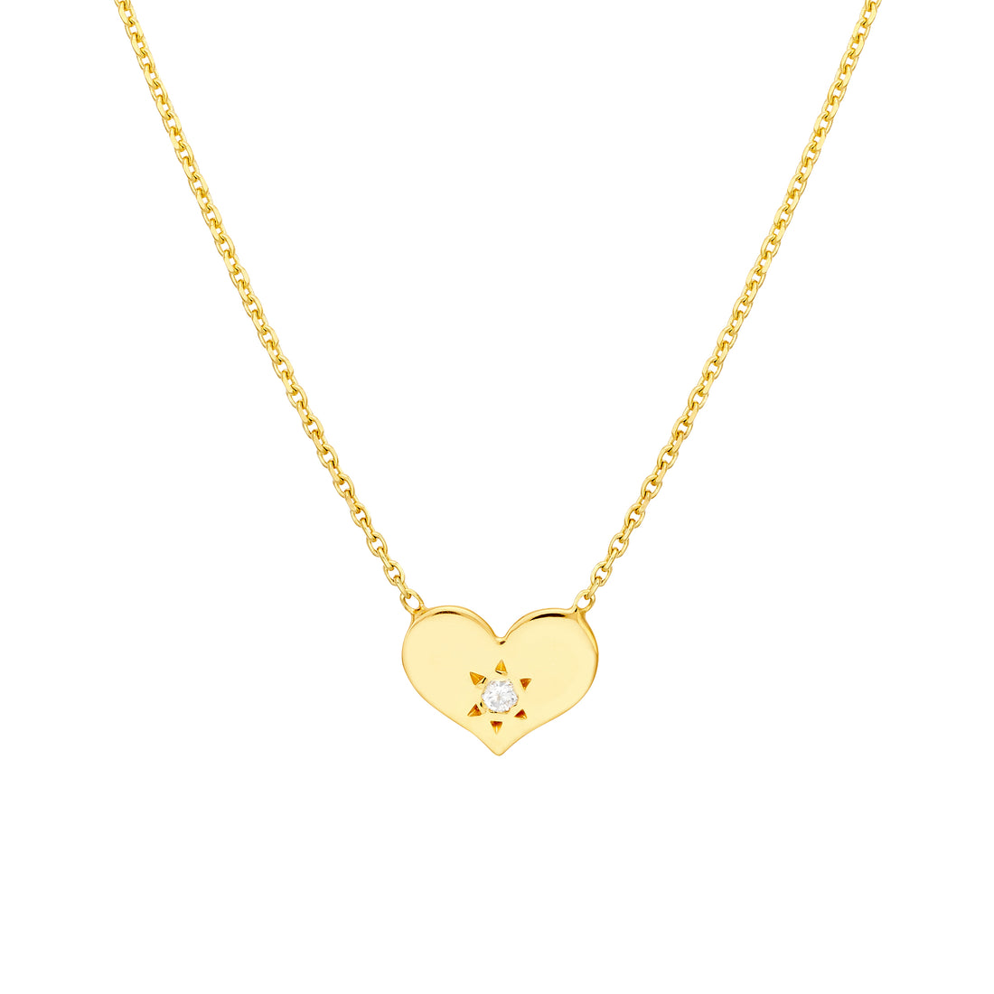 Heart with Diamond Adjustable Necklace
