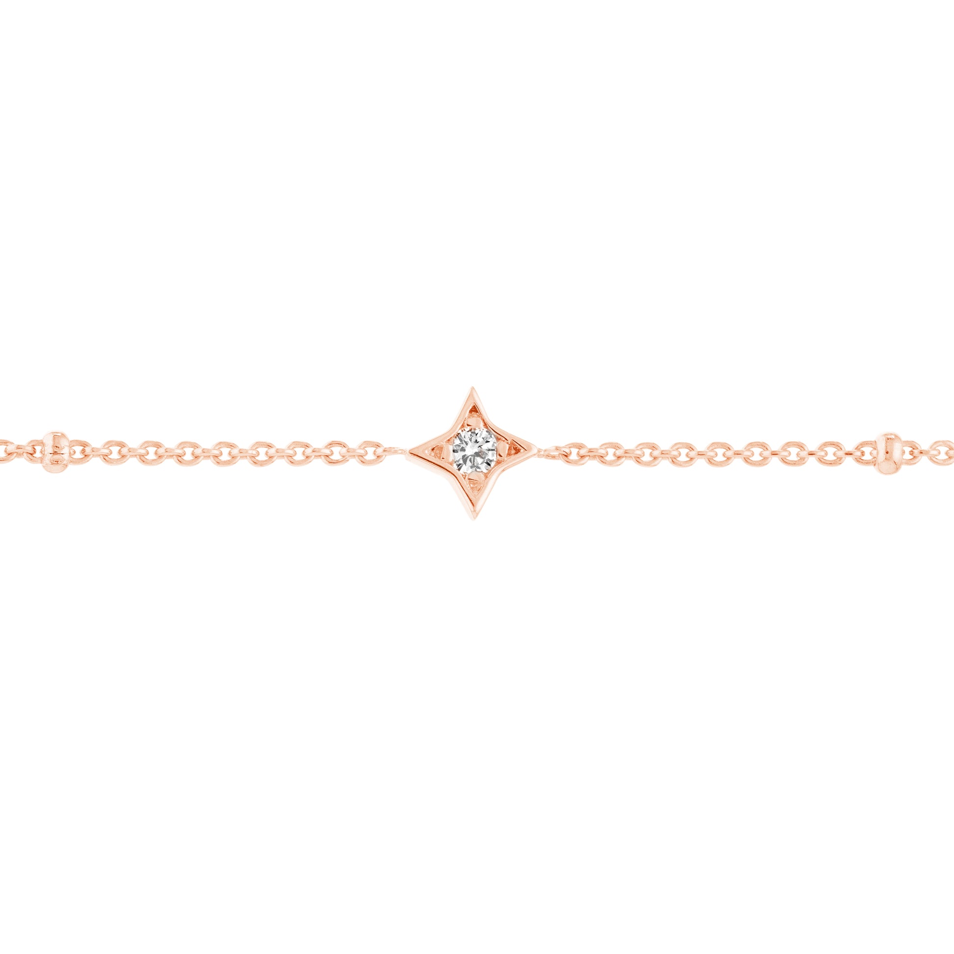 Diamond Star Bezels and Beads Bracelet