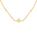 Diamond Star Bezels and Beads Necklace