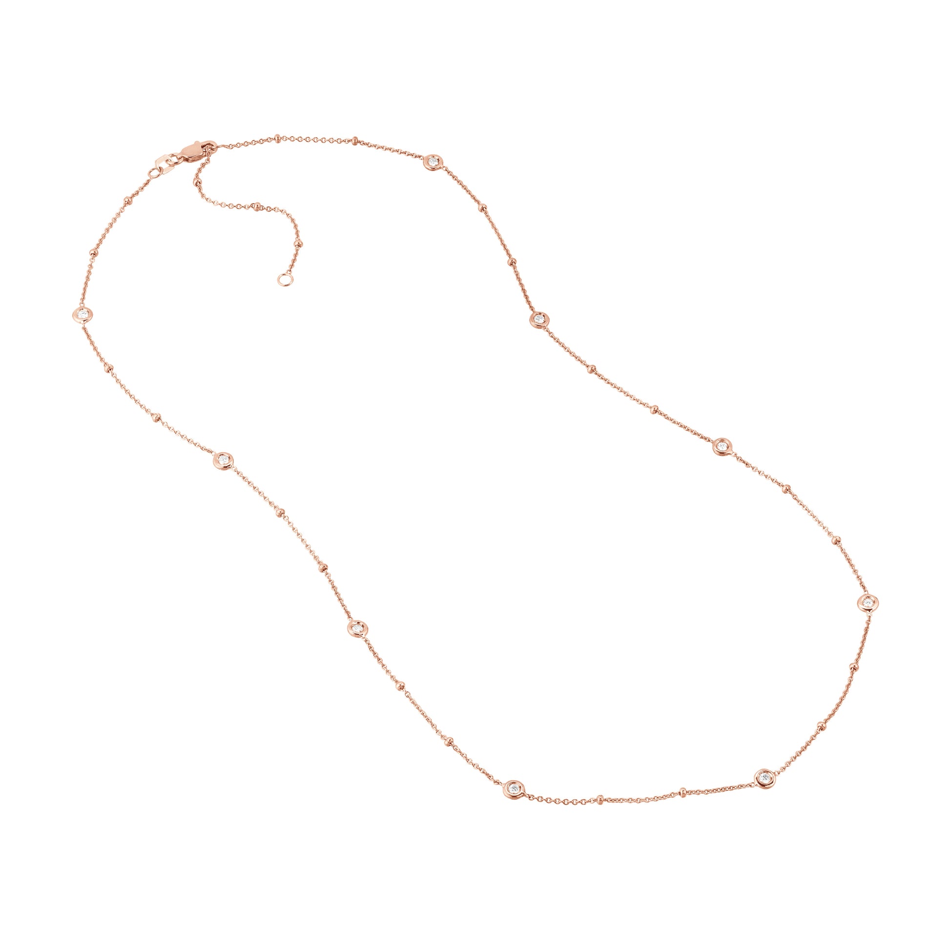 Diamond Bezels and Beads Necklace