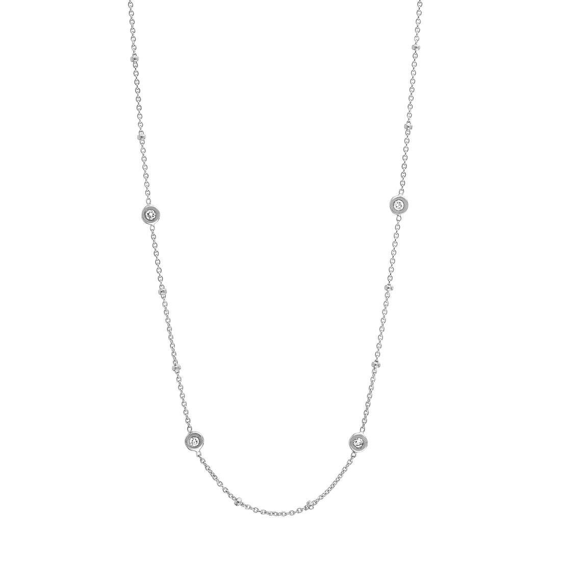 Diamond Bezels and Beads Necklace
