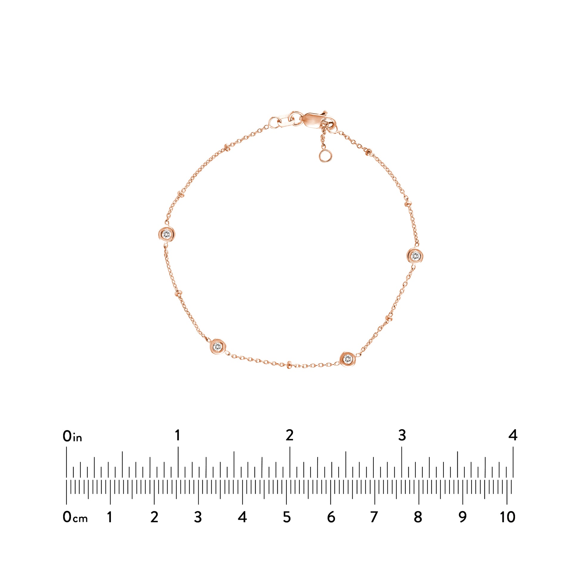 Diamond Bezels and Beads Bracelet