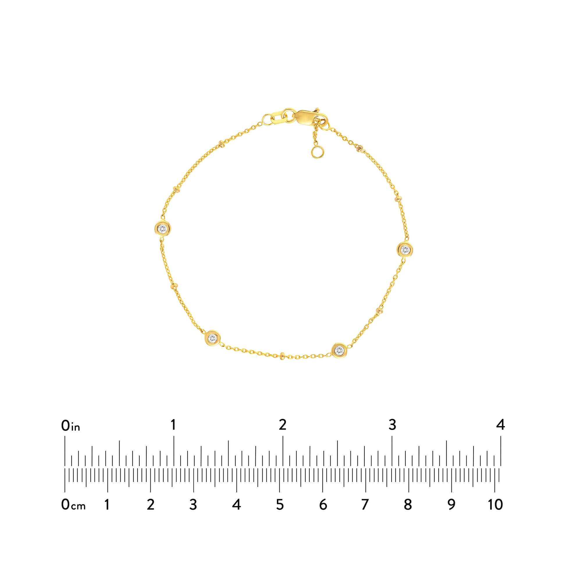 Diamond Bezels and Beads Bracelet