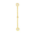 Drop Earrings with Diamond Bezels and Beads