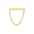 Horizontal Bar Earrings with Chain Drape