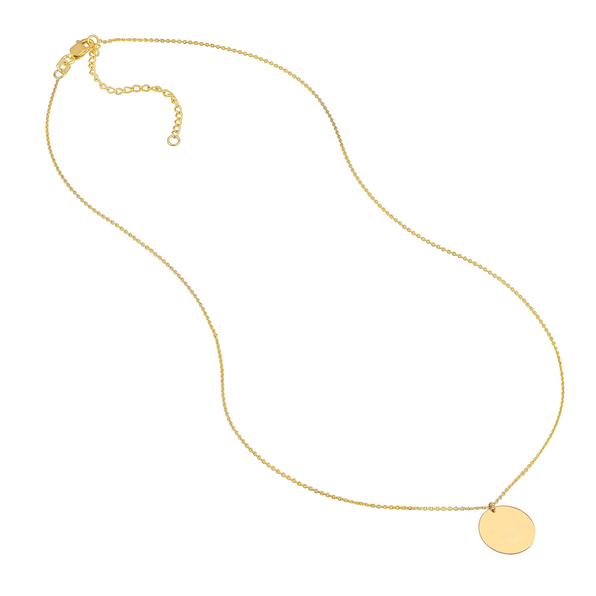 Engravable Disc Pendant Necklace