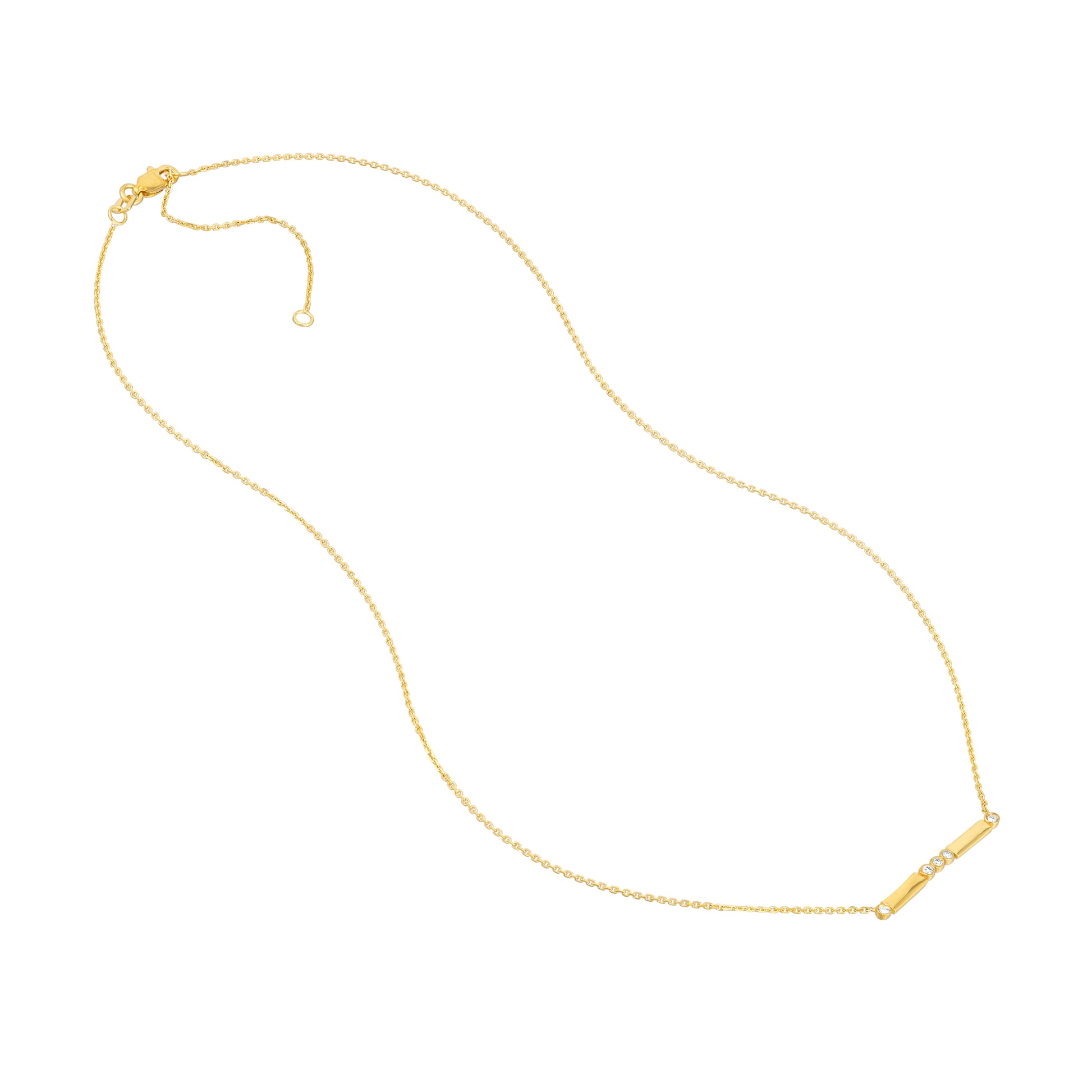 Diamond Bezels and Bars Adjustable Necklace