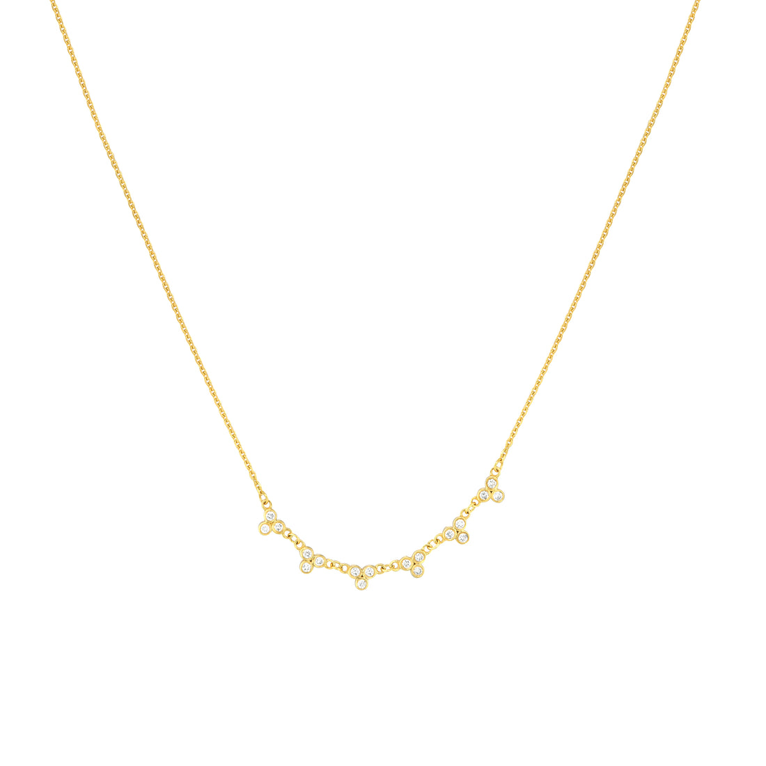 1/5tcw Diamond Trinity Stations Necklace