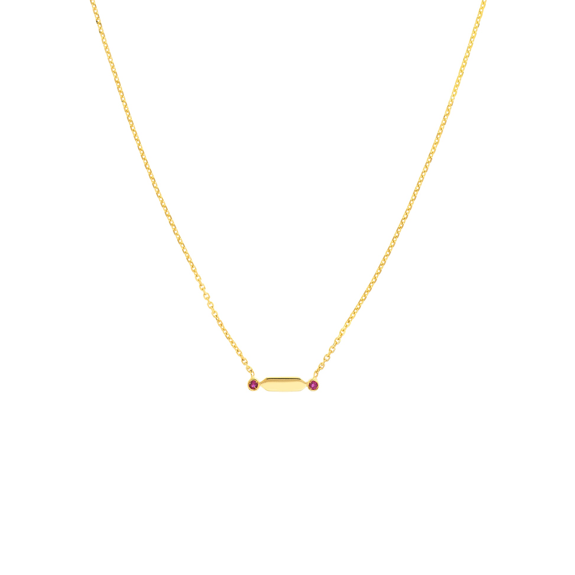 Mini Hexagon Bar with Ruby Necklace