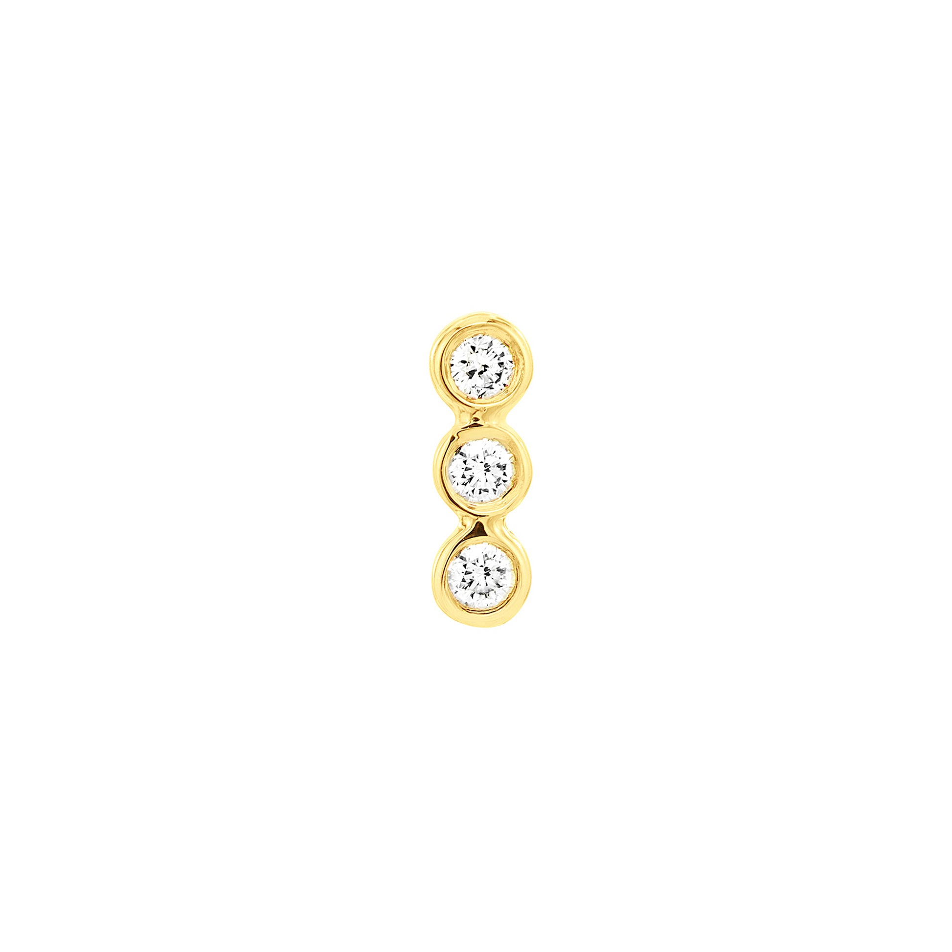 1/15tcw Diamond Bezel Trio Stud Earrings