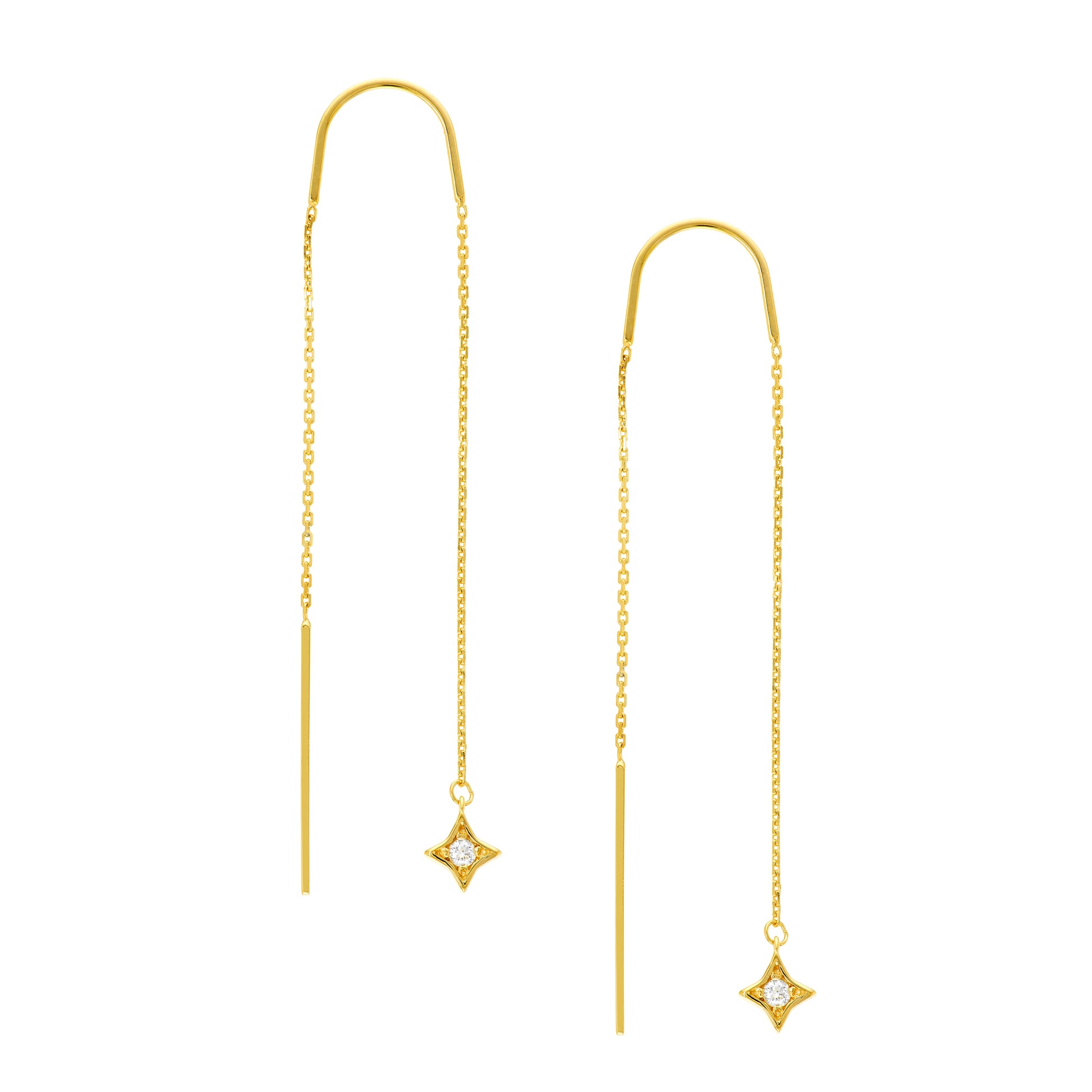 1/20tcw Diamond Star Threader Earrings