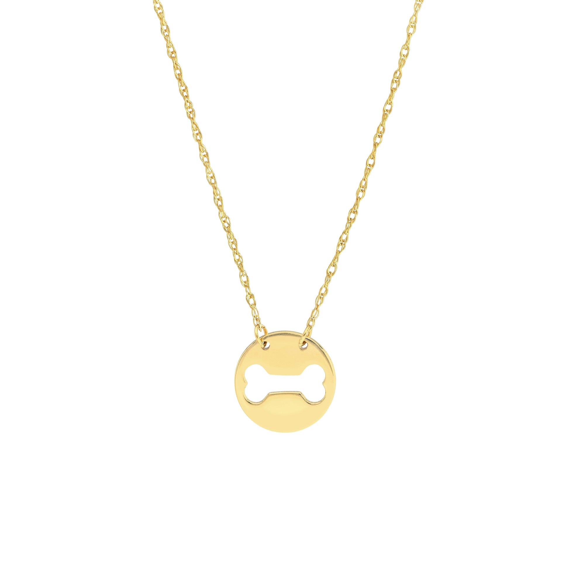 So You Cutout Dog Bone Mini Disk Necklace