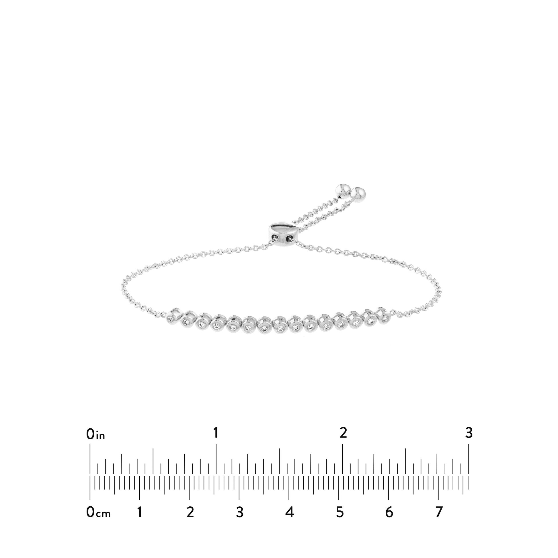1/5tcw Diamond Bezel Tennis Bolo Bracelet