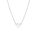Plated Sterling Silver Polished Heart Necklace