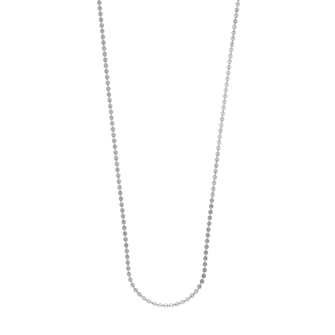 Sterling Silver Long All-Around Disc Necklace