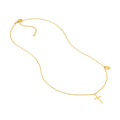 Cross Necklace with Cutout Cross Disc Dangle