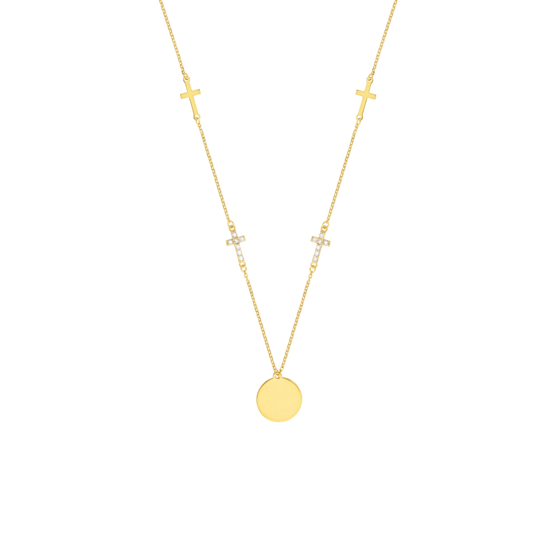 Disc Necklace with Four Cross Stations