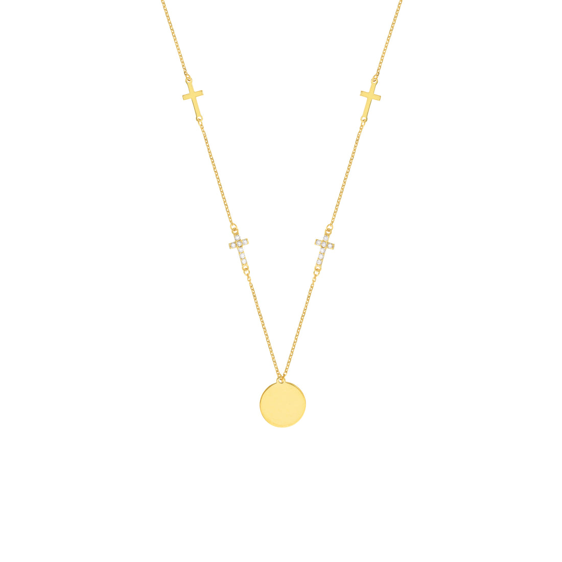 Disc Necklace with Four Cross Stations