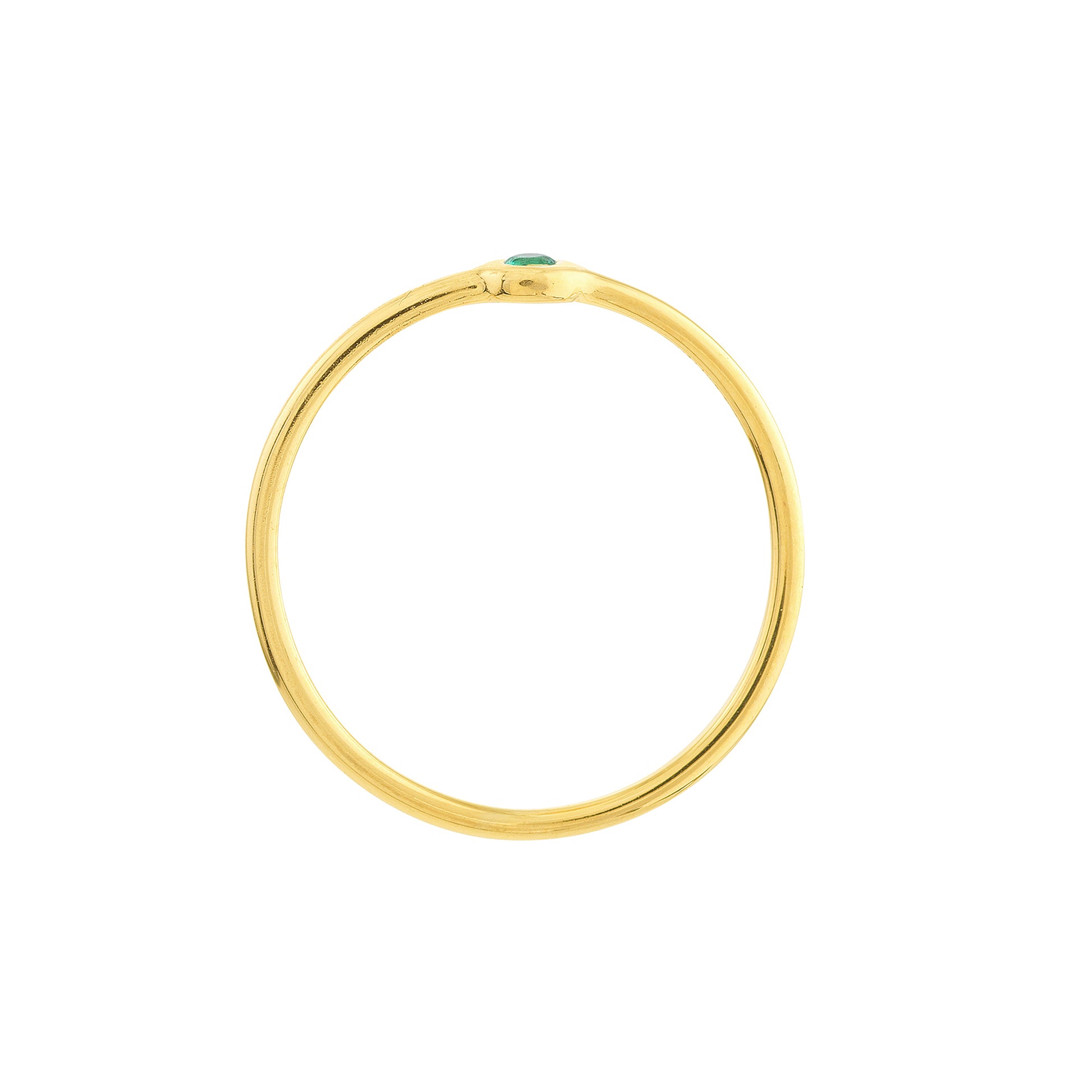 Emerald Bezel Wire Ring