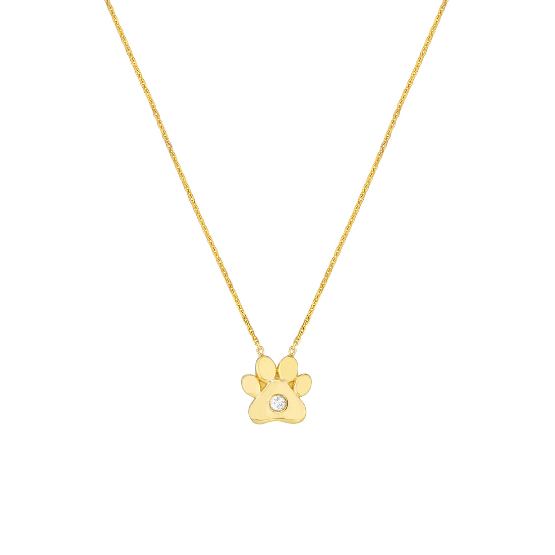 3pt Diamond Paw Pendant Necklace