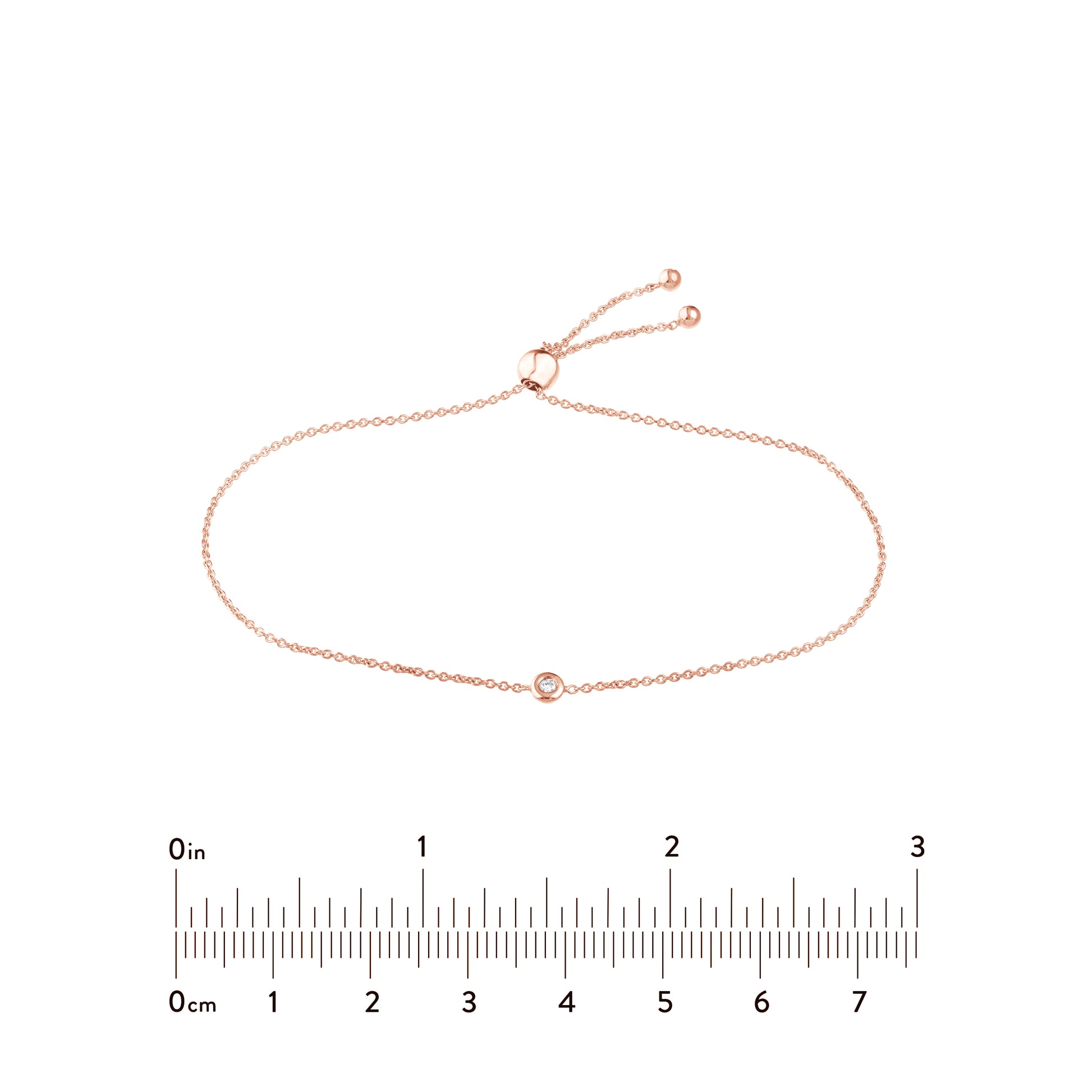 3pt Mini Diamond Bezel Bolo Bracelet
