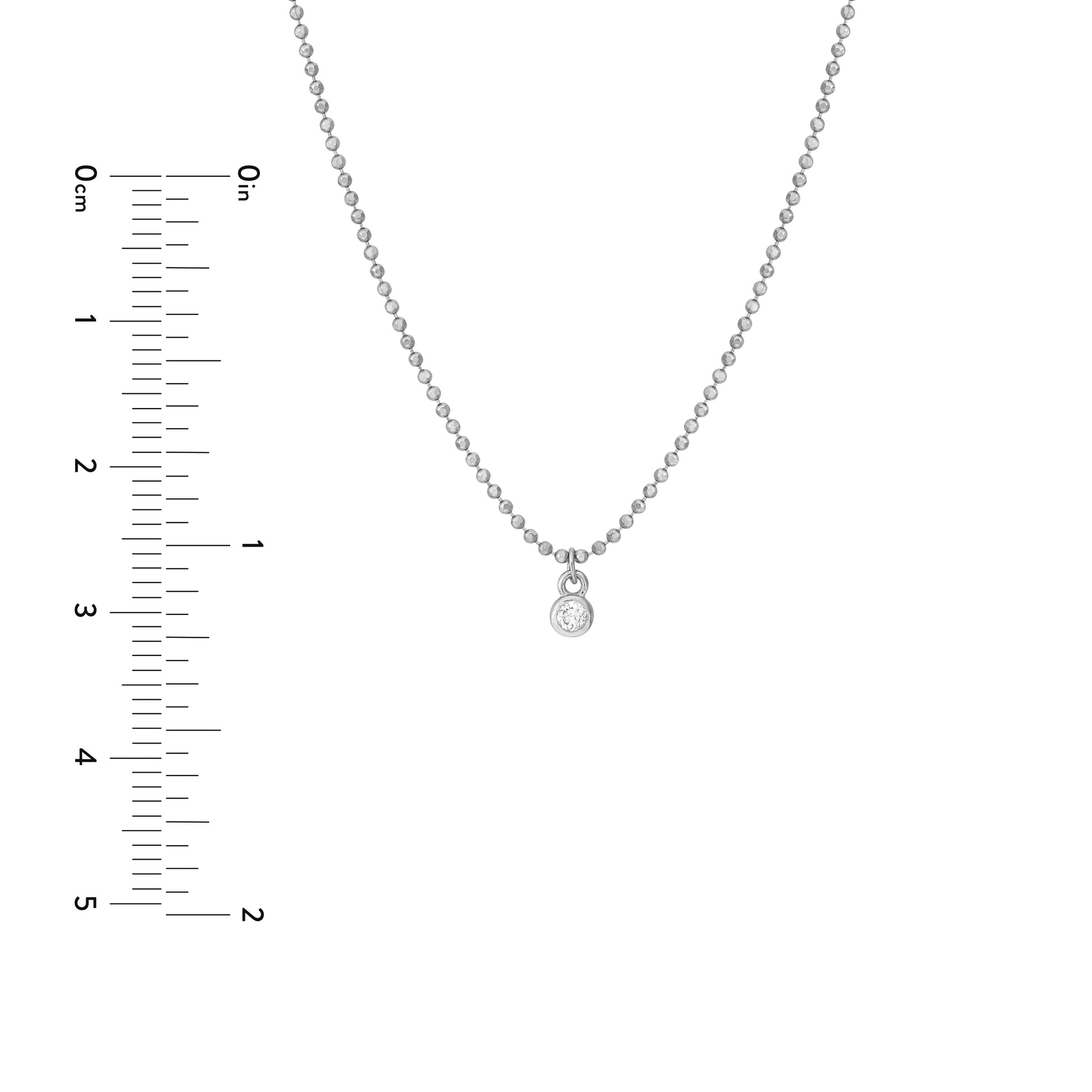 Diamond Drops Necklace on D/C Bead Chain
