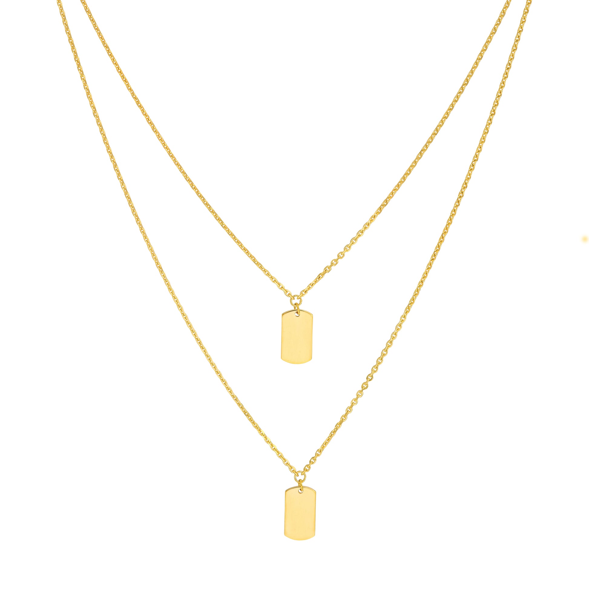 Double Dog Tag Adjustable Duet Necklace