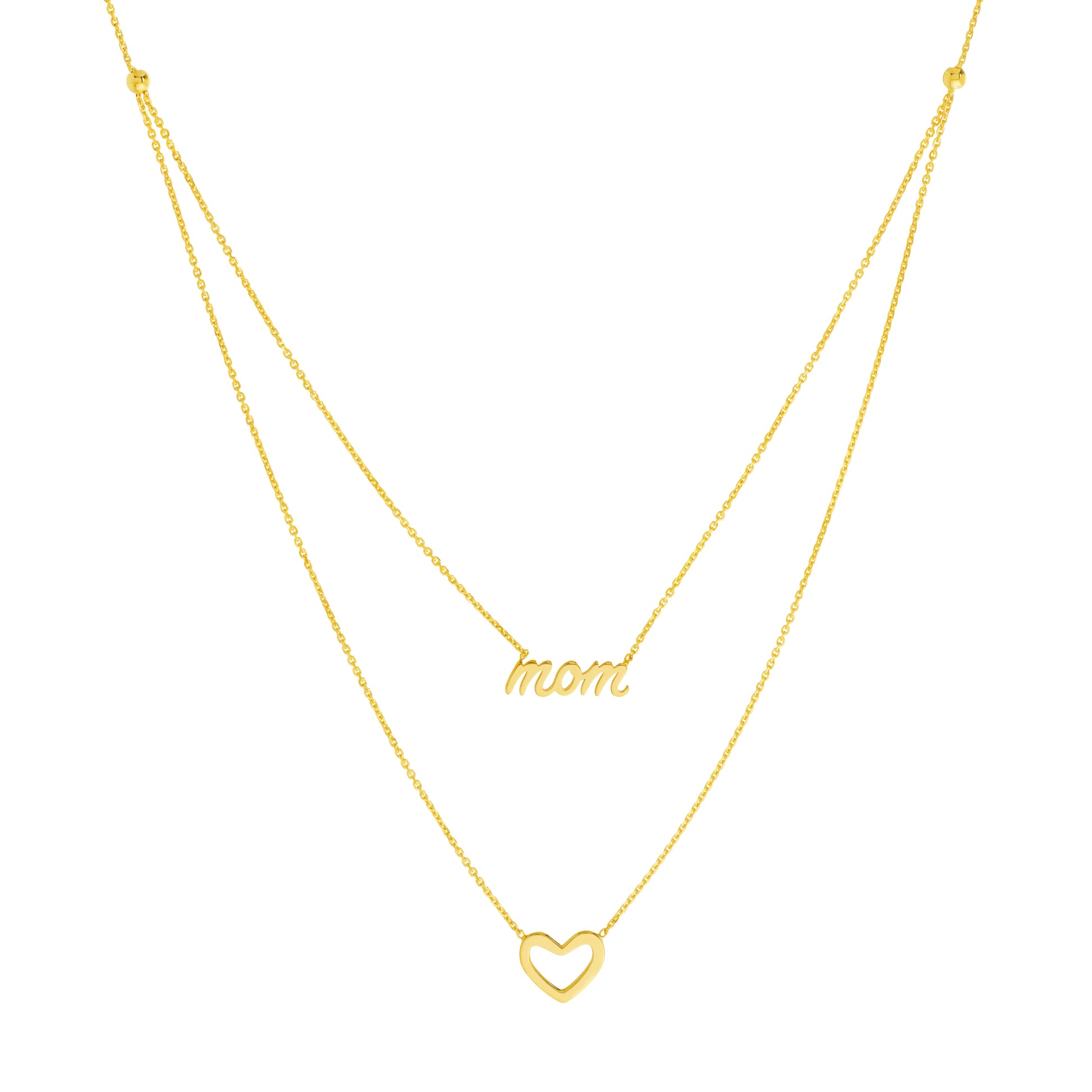 Script Mom and Open Heart Duet Necklace