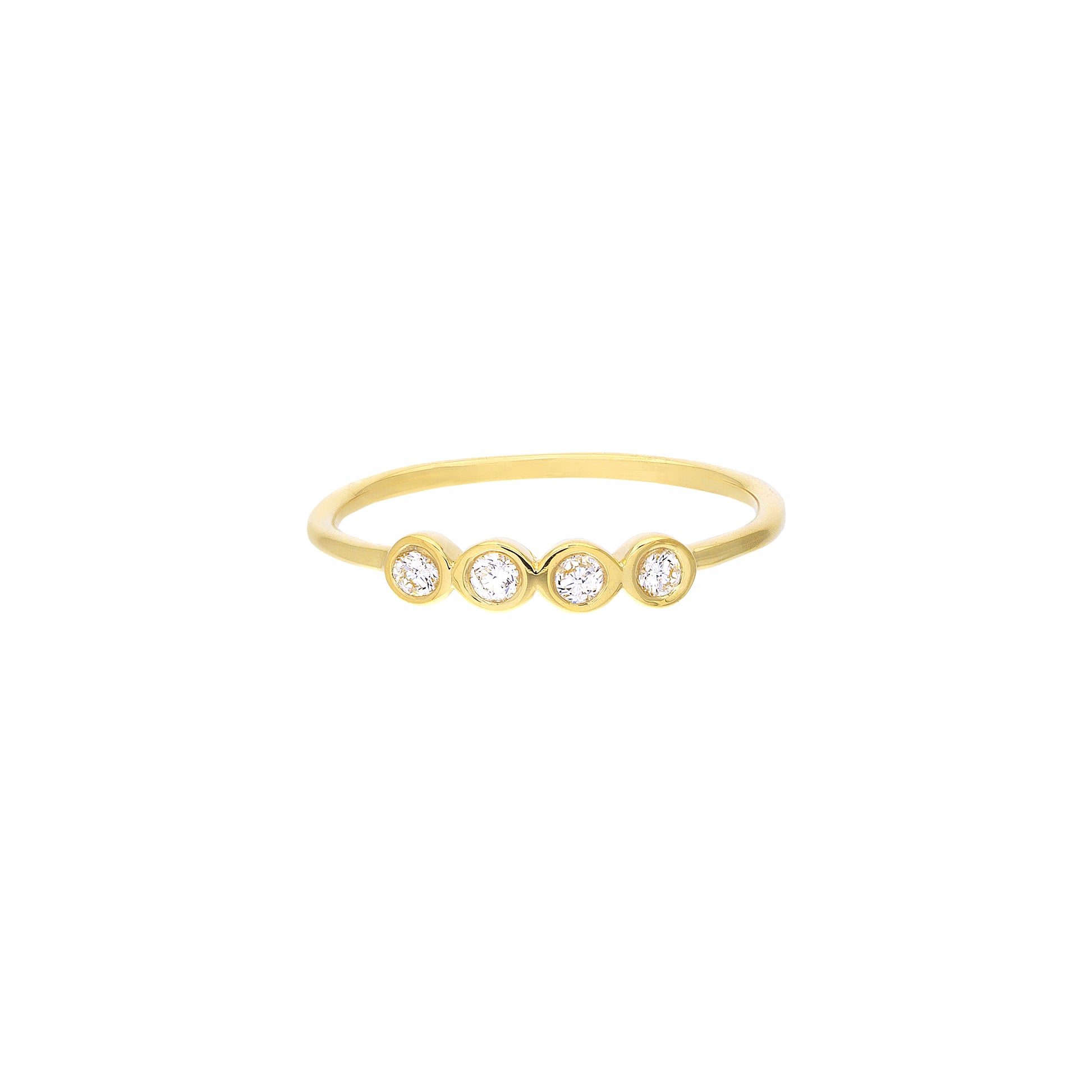 Four Diamond Wire Ring