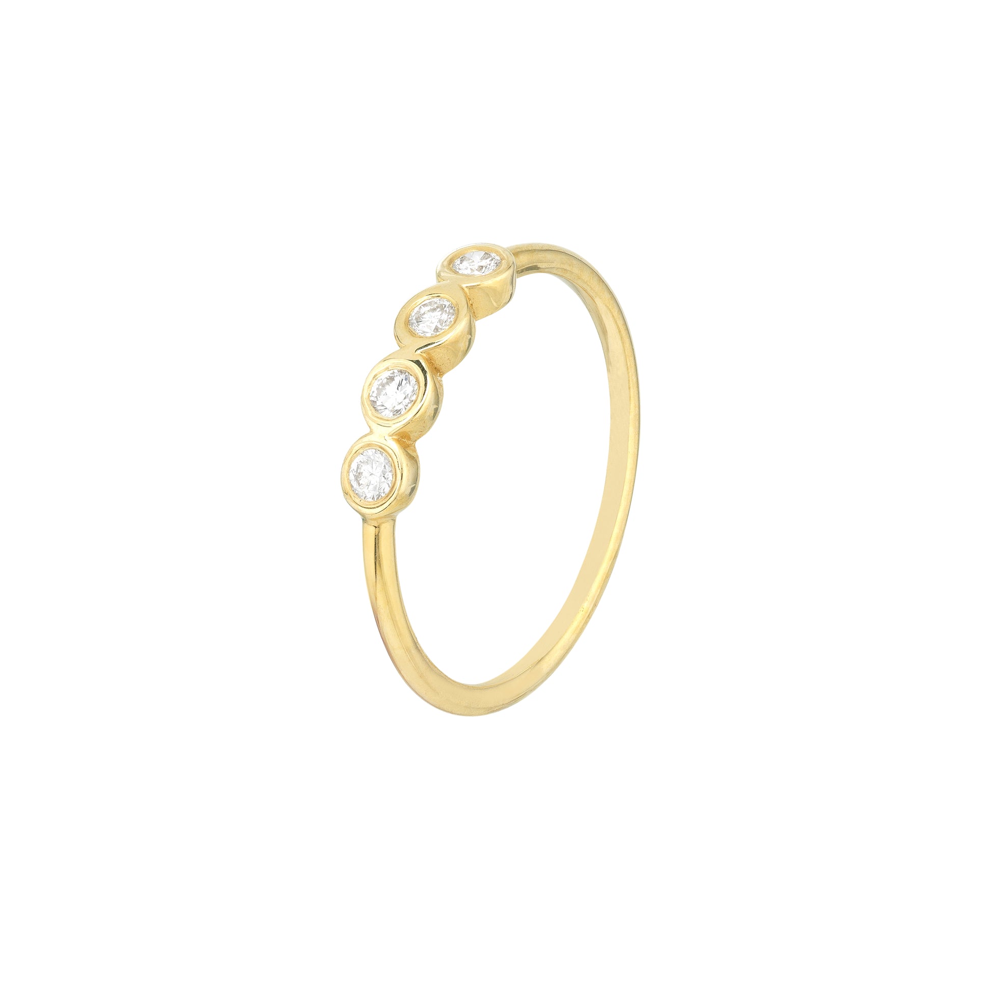Four Diamond Wire Ring