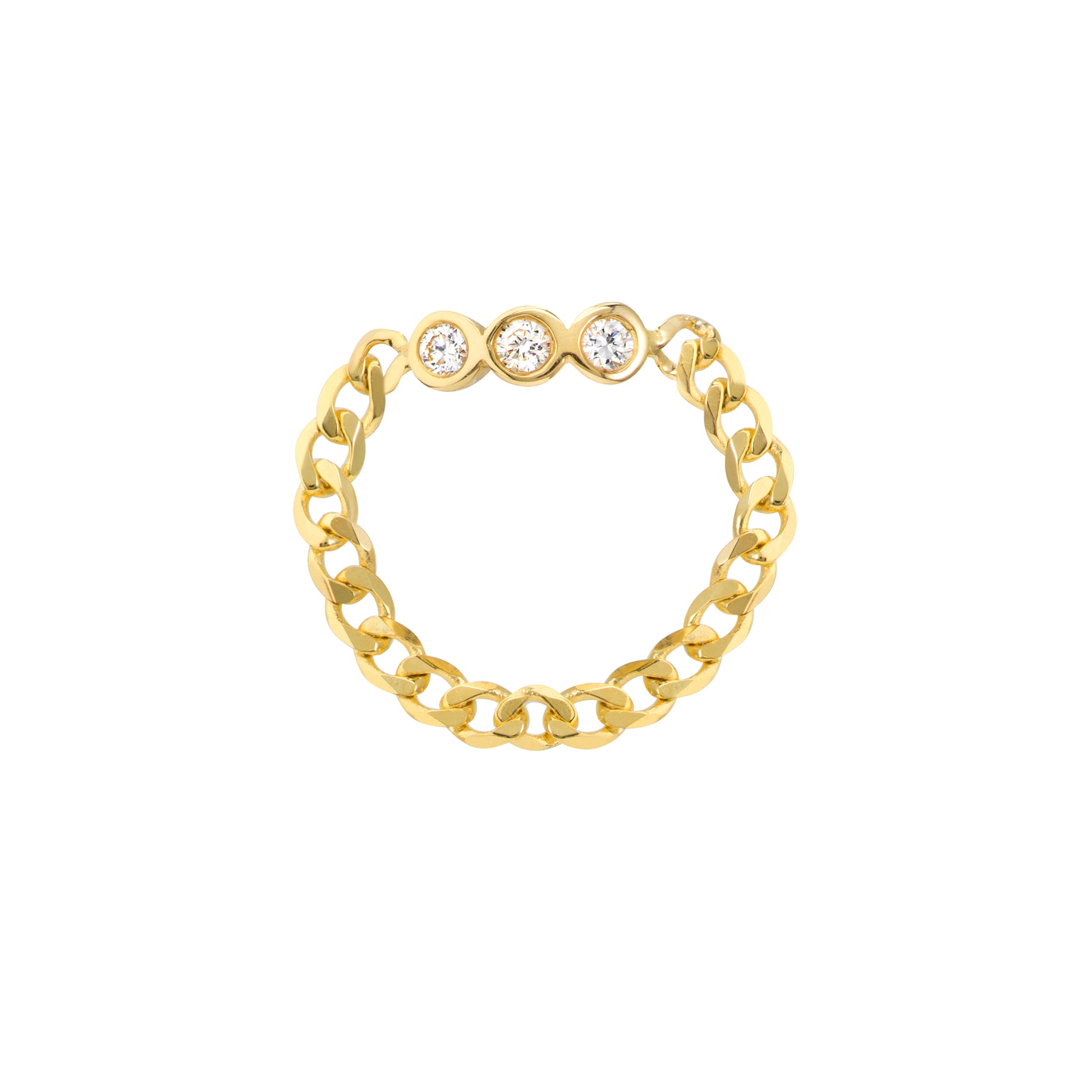 1/10tcw Diamond Trio Curb Chain Ring