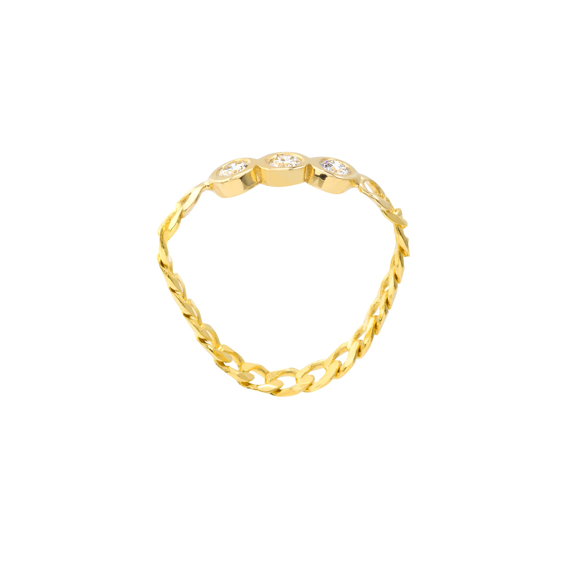 1/10tcw Diamond Trio Curb Chain Ring