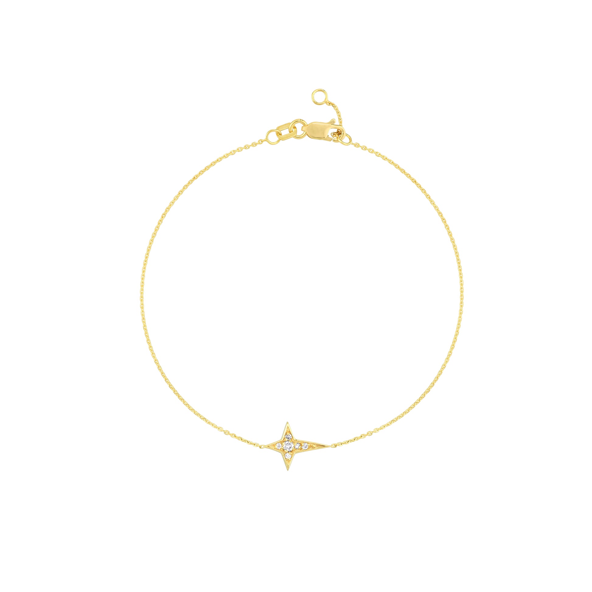 Diamond Tapered Cross Adjustable Bracelet
