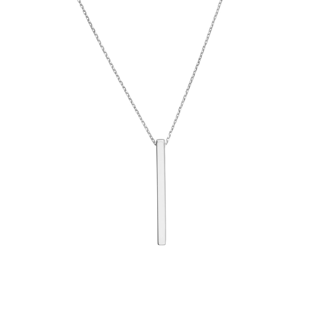 Engravable Cube Adjustable Necklace in Sterling Silver