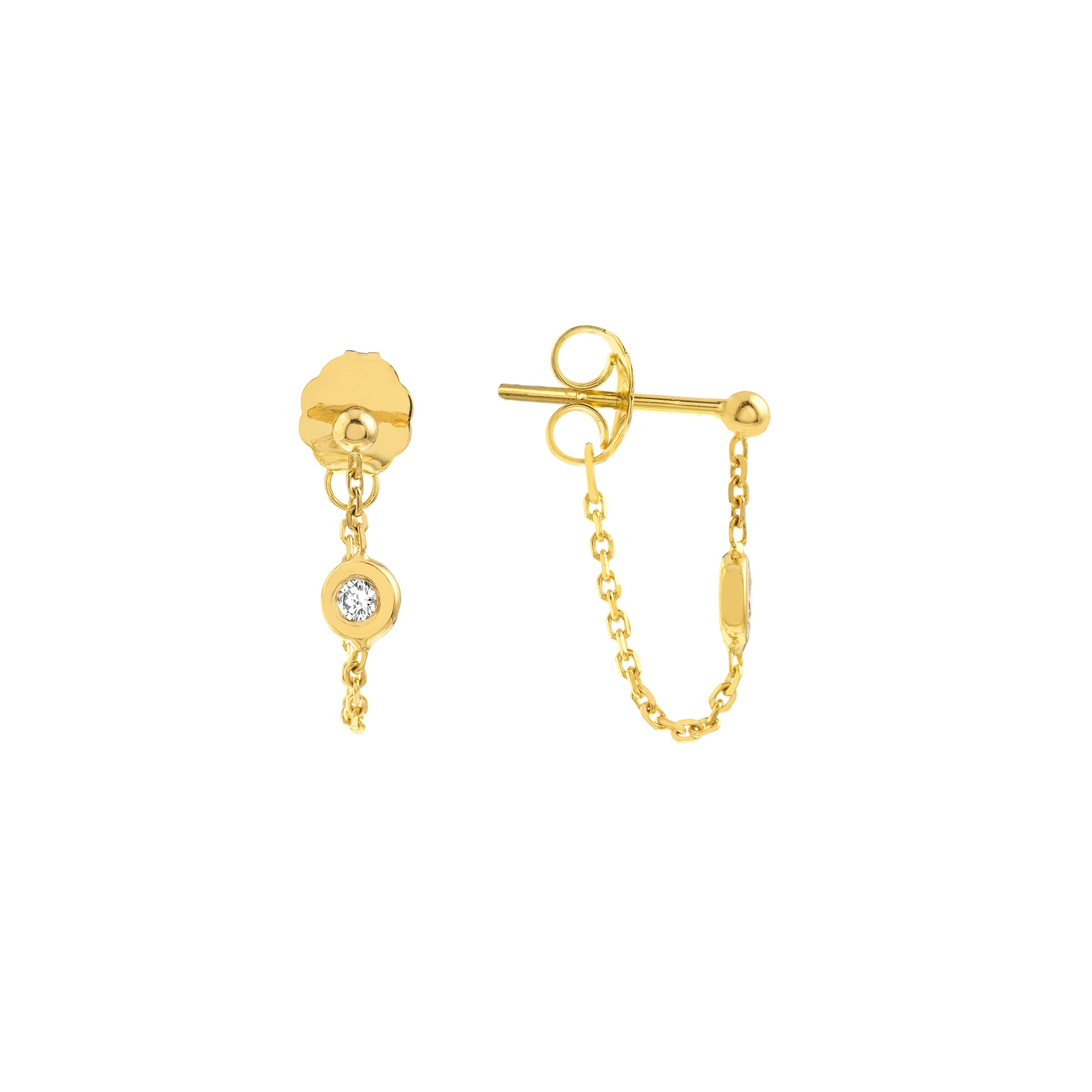 1/20tcw Diamond Chain Huggie Earrings
