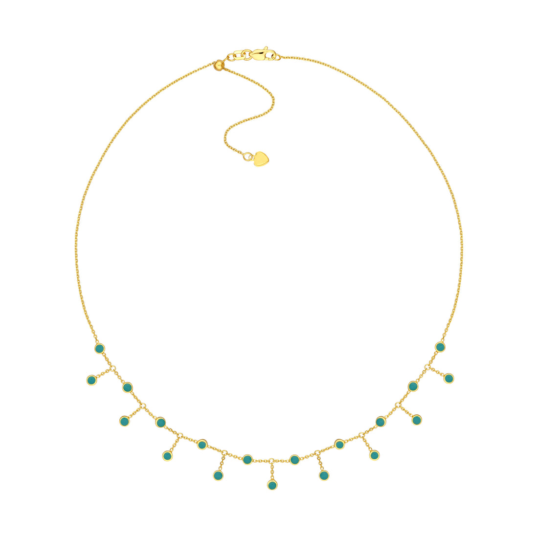 Turquoise Enamel Station and Dangle Choker