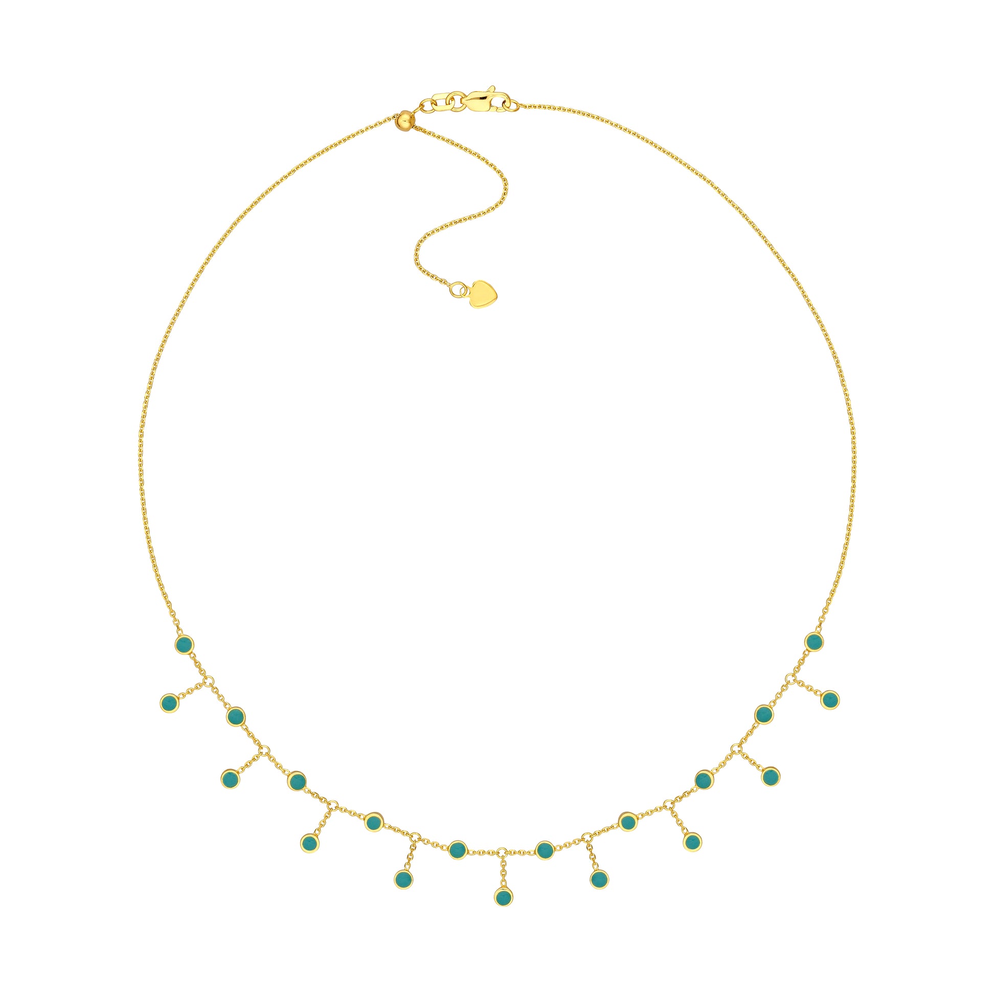 Turquoise Enamel Station and Dangle Choker