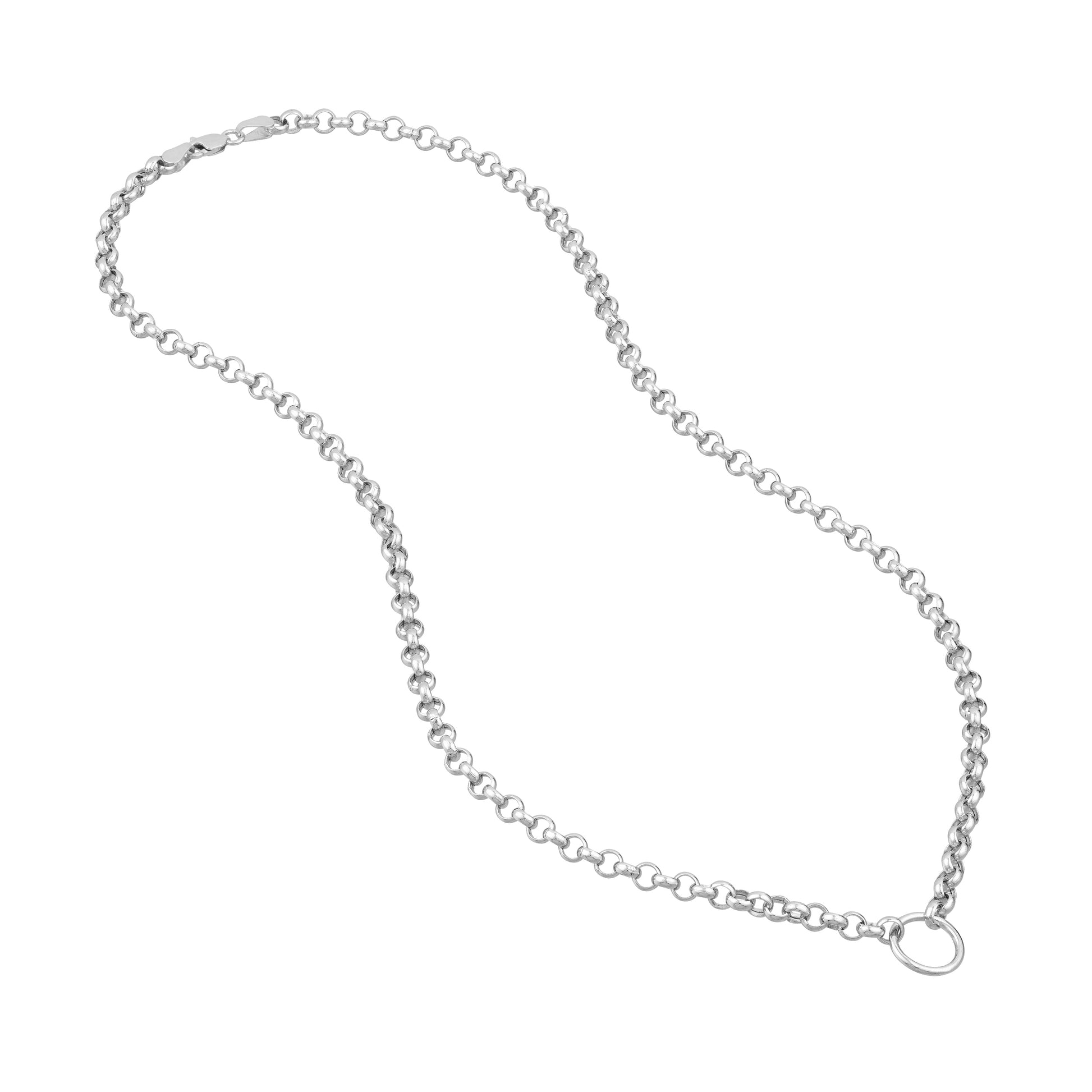 Charm-Ready Hollow Rolo Chain Necklace