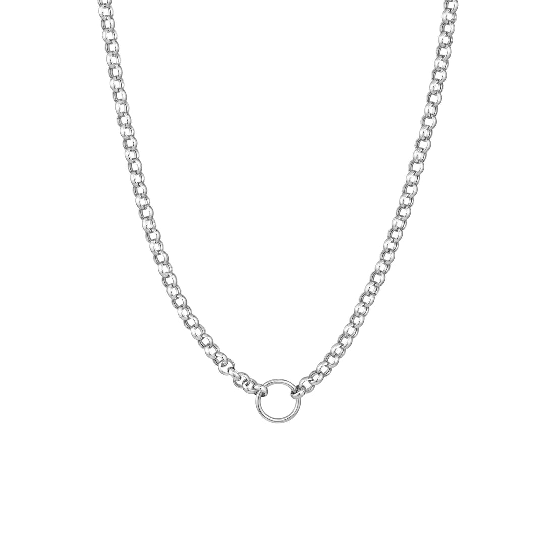 Charm-Ready Hollow Rolo Chain Necklace