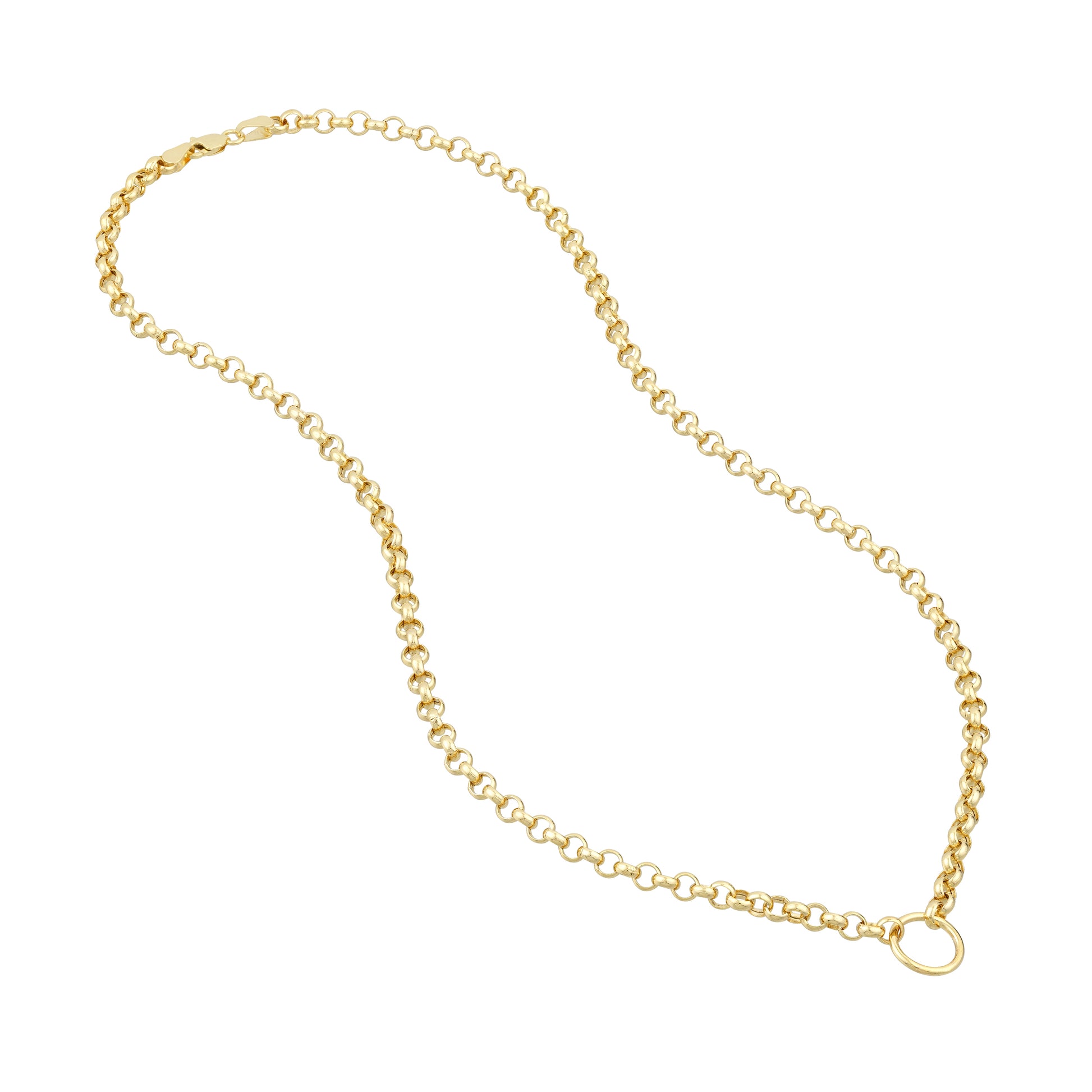 Charm-Ready Hollow Rolo Chain Necklace