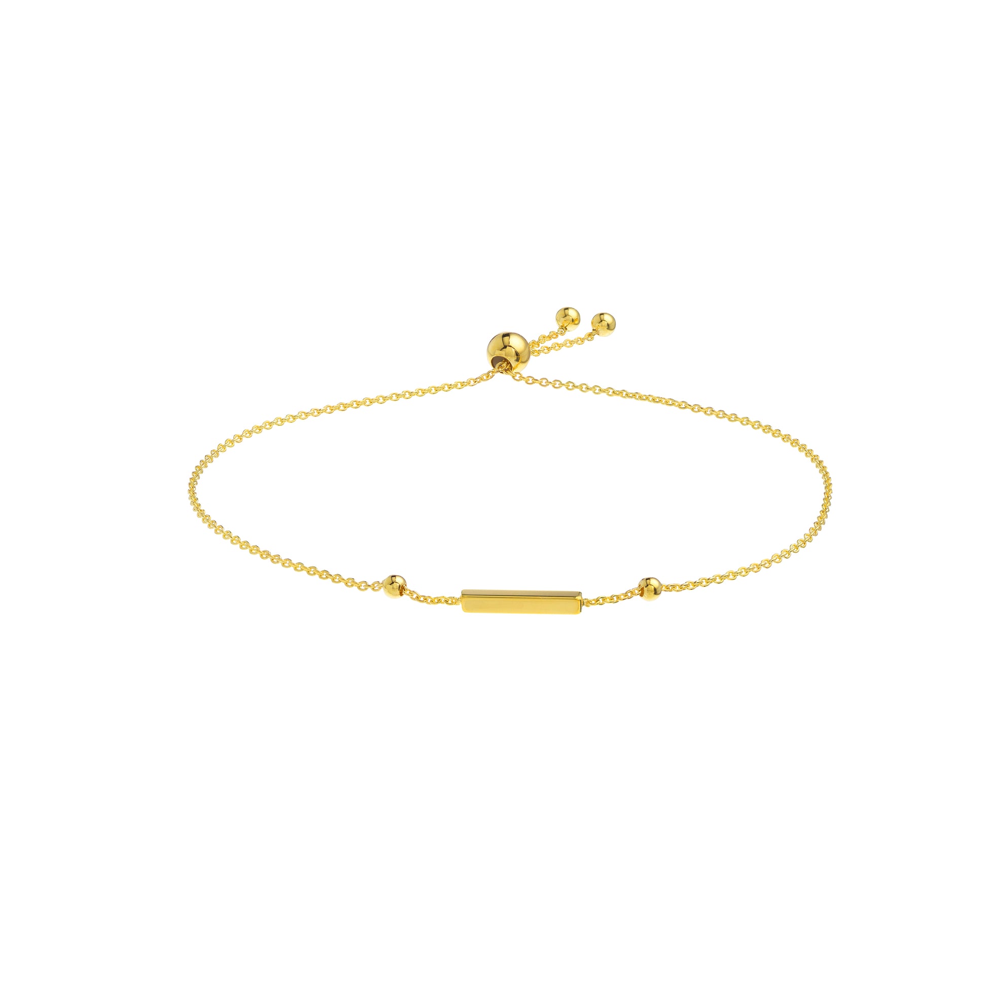 Mini Sliding Bar and Bead Bolo Bracelet