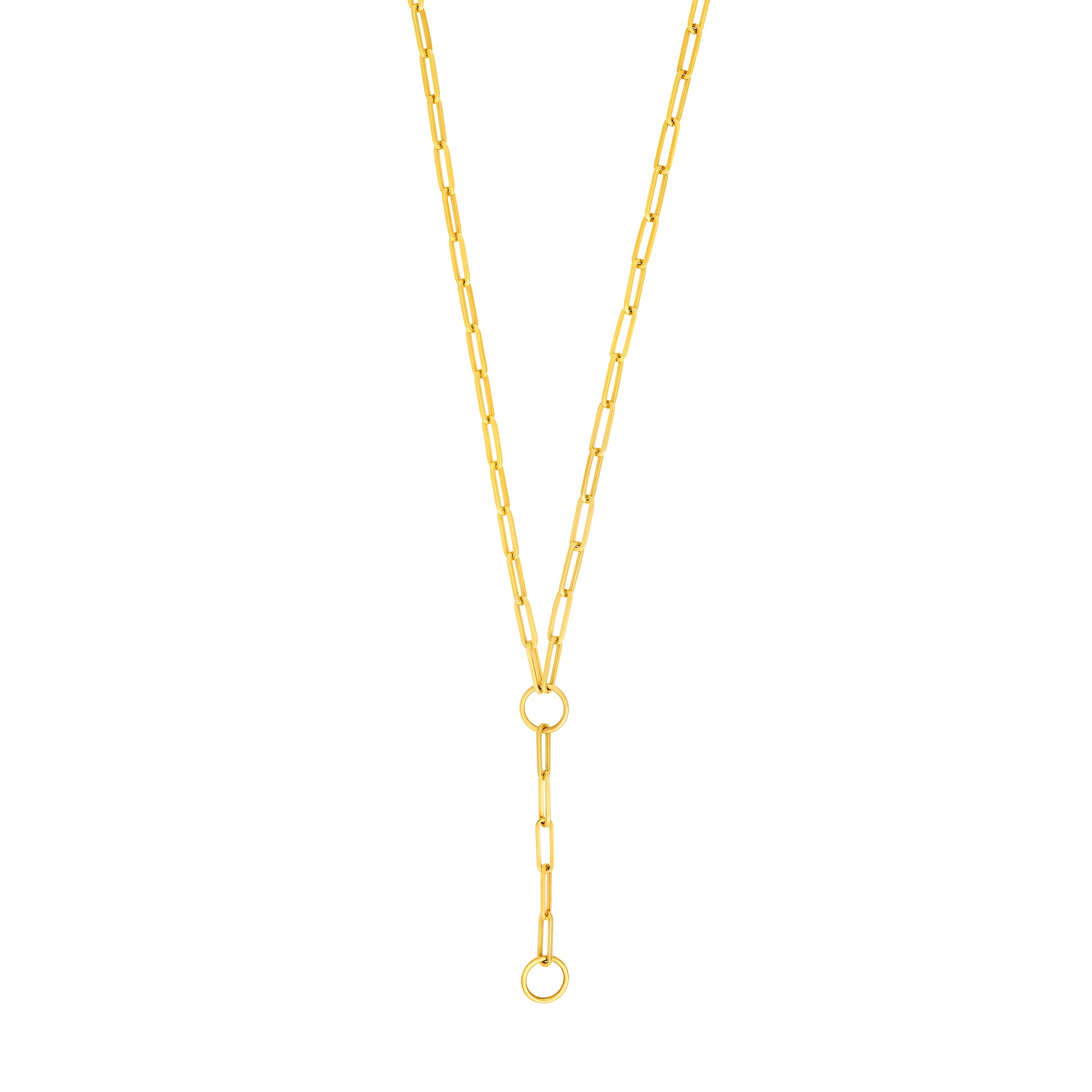 Paper Clip Enhancer Chain Lariat Necklace