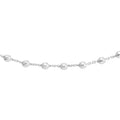 Diamond-Cut Bead Station Choker Chain Adjustable Lobster Lk
