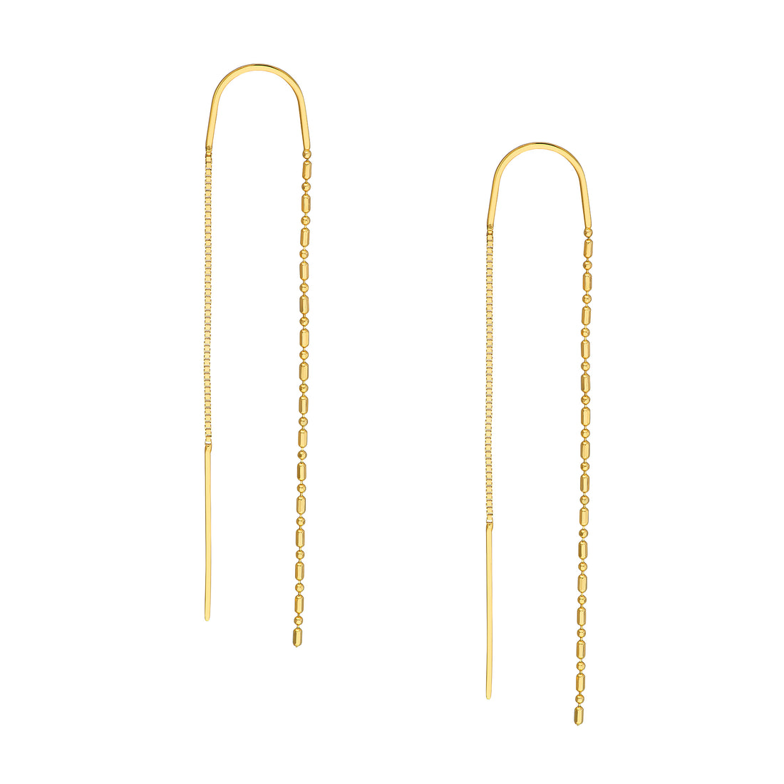 Bead and Rice Threader Earrings